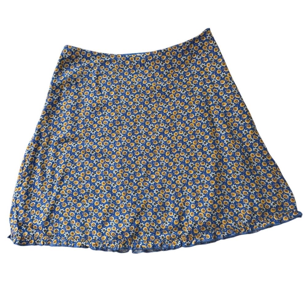 New BP. NORDSTROM Women's Blue Floral Mini Skirt Size XS FLIRTY FLORAL Viscose